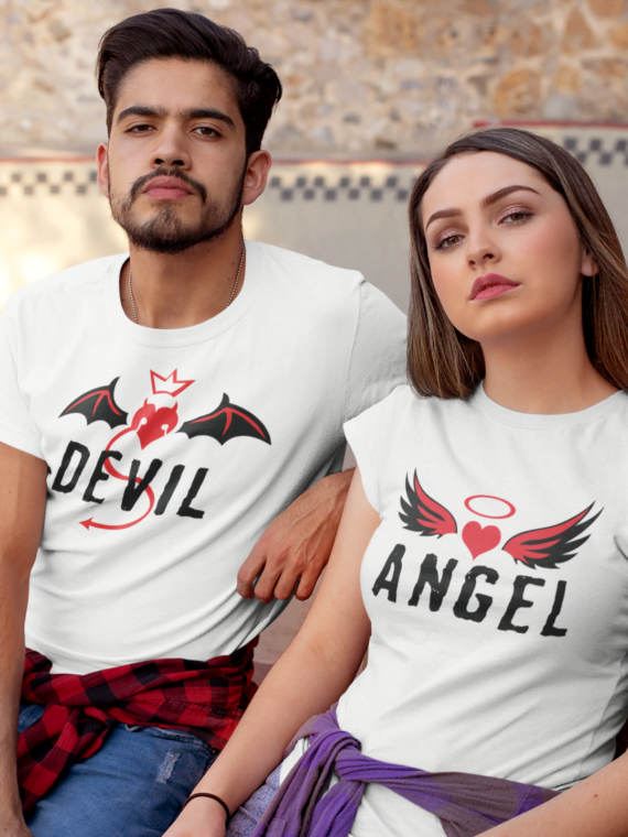 DEVIL ANGLE COUPLE T-SHIRT
