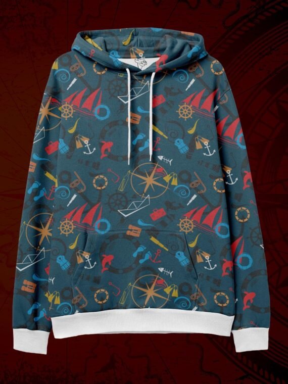 NAUTICAL PRINTED HOODIE