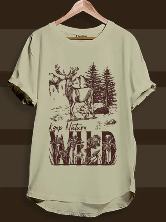 NATURE WILD LONGLINE T-SHIRT